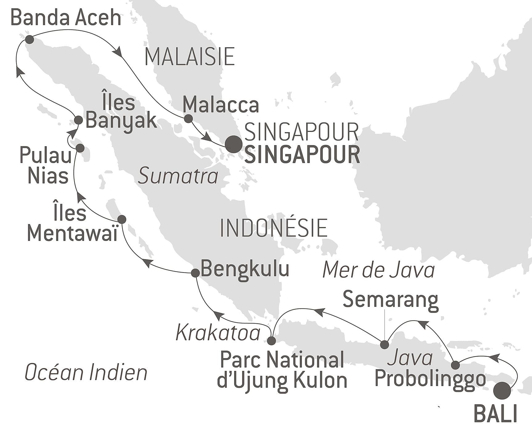 Îles, villes et volcans d'Indonésie