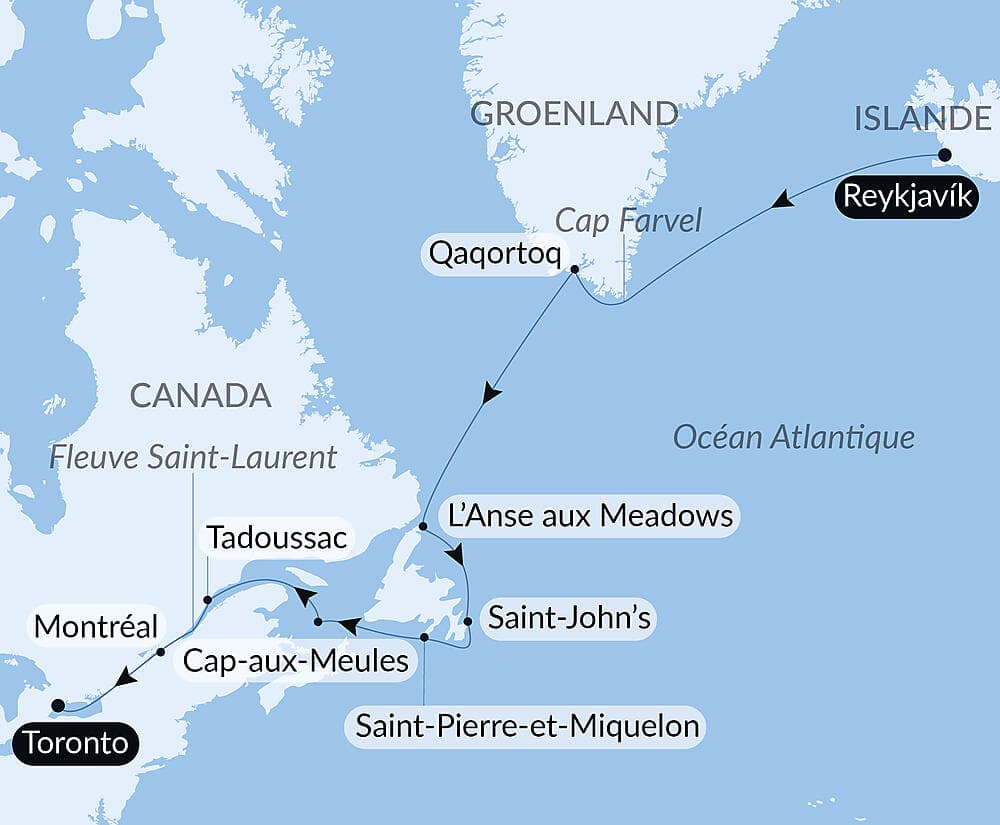 Exploration du Groenland au Canada par Saint-Pierre-et-Miquelon