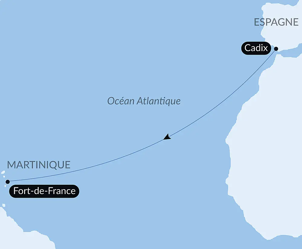 Voyage en Mer : Cadix - Fort de France null