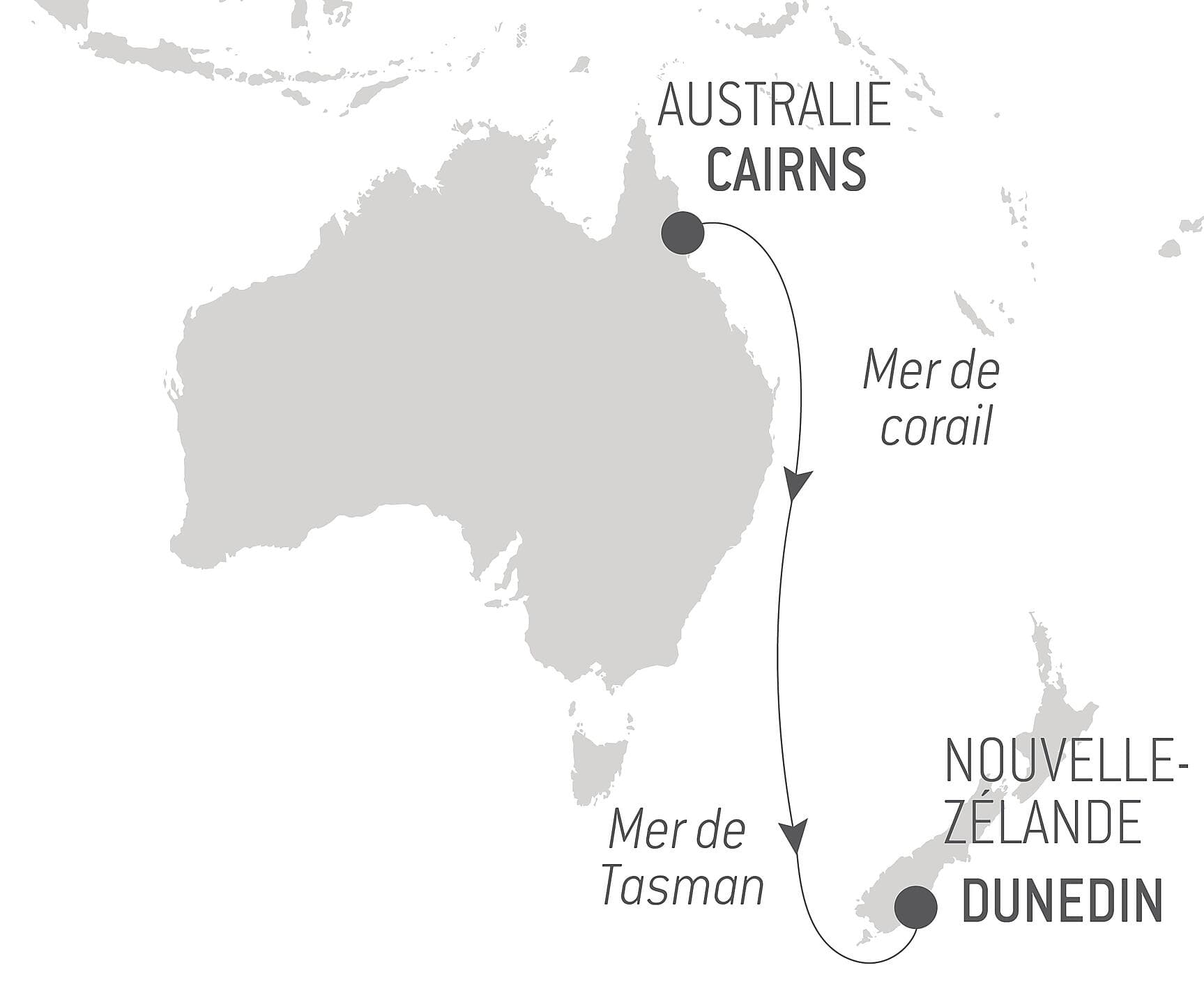 Voyage en Mer : Cairns - Dunedin