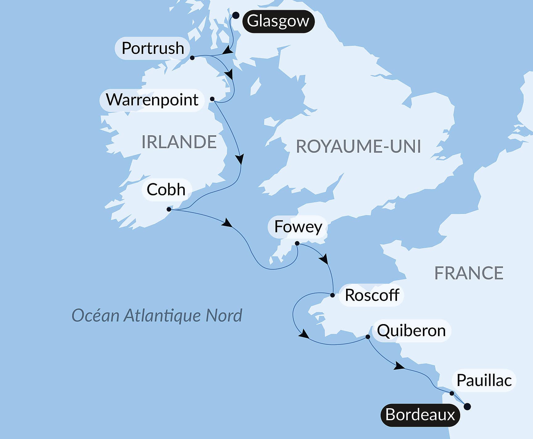 De la mer d'Irlande au golfe de Gascogne